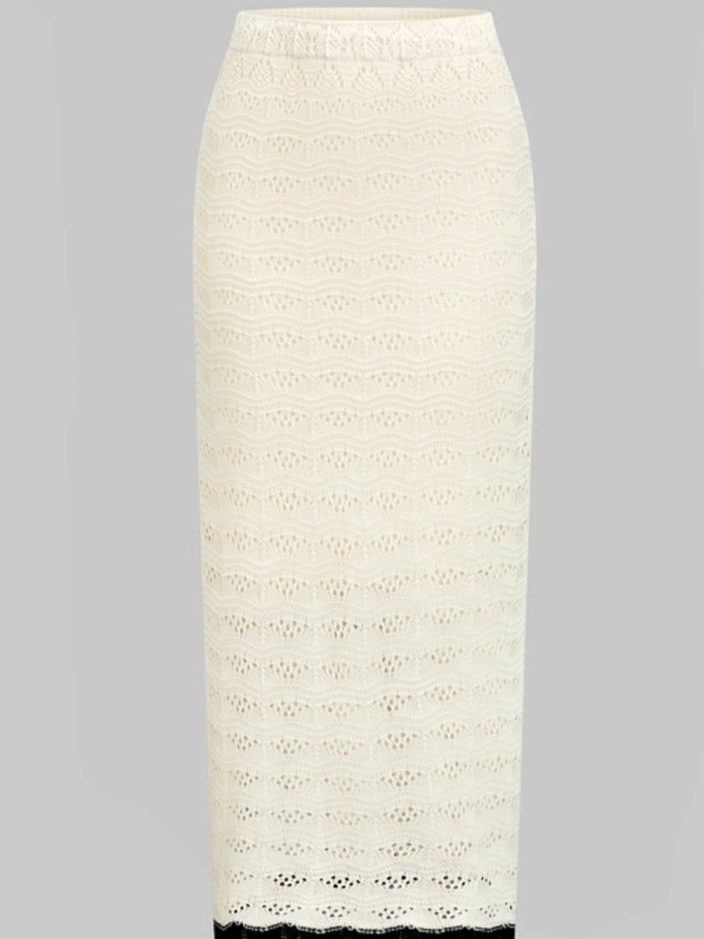 Cream & Black Knit Midi Skirt Set Like New - Picture 5 of 8